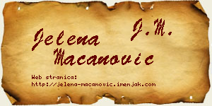 Jelena Macanović vizit kartica